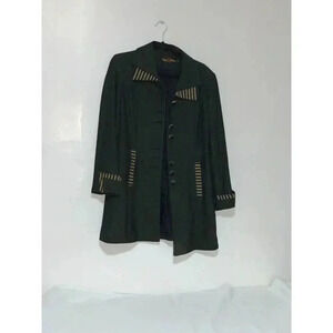 Women's Dig Wah  Korean Style Casual Striped sleeves wool Blazer button up XL